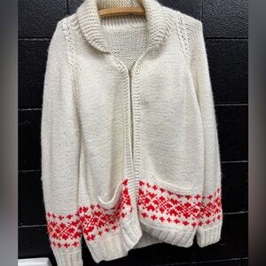 Vintage wool handmade sweater jacket